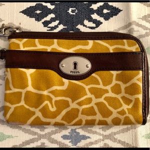 Giraffe print Fossil wristlet